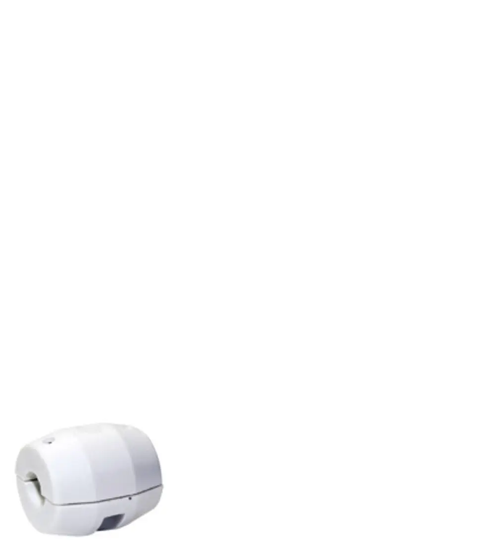 Weißes, kompaktes Produkt von Hansgrohe, vermutlich ein Schlauchgewicht. Die Form ist rundlich und leicht gebogen, geeignet für die Befestigung an einem Schlauch.